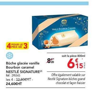 Promo Bûche Glacée Vanille Bourbon Caramel Nestlé Signature chez METRO