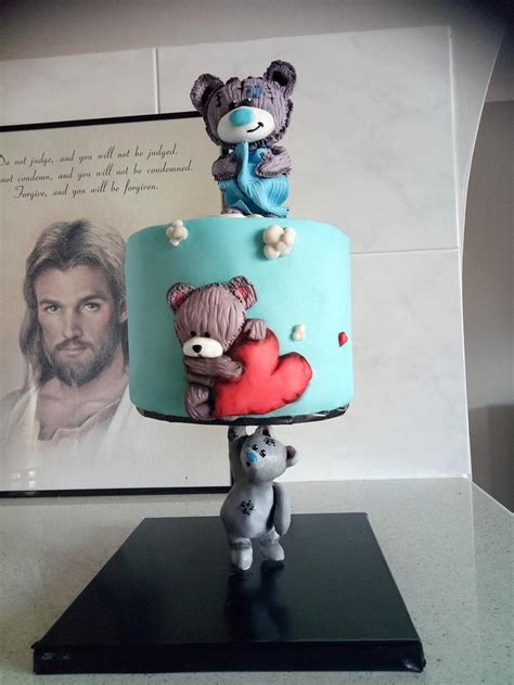 Gravity Defying Tatty Teddy Cake Decorated Cake By CakesDecor