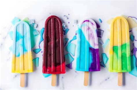 A Row Of Rainbow Popsicles With Different Colors On Them Premium Ai