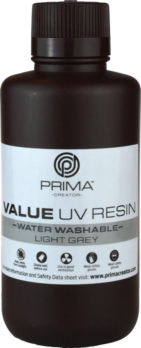 PrimaCreator Value UV DLP vandvaskbar resin 500 ml lysegrå Pris