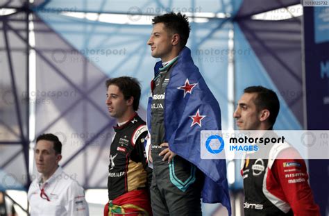 Race Winner Mitch Evans NZL Panasonic Jaguar Racing On The Podium