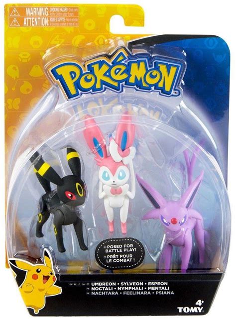 Pokemon Action Pose Umbreon Sylveon And Espeon 3 Inch Mini Figure 3 Pack