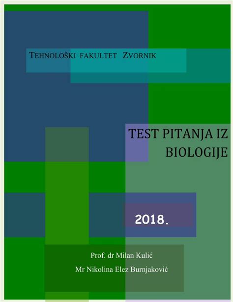 Pdf Test Pitanja Iz Biologije Tfzv Ues Rs Ba Biologija Elije