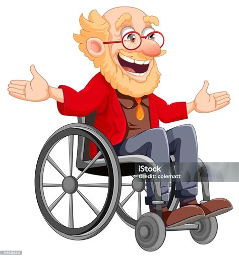 Orang Tua Duduk Di Kursi Roda Ilustrasi Stok Unduh Gambar Sekarang