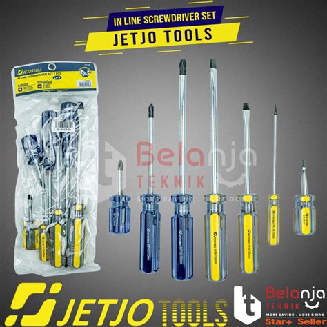 Jual JETJO TOOLS Obeng Transparan Set 7 Pcs In Line Screwdriver Set