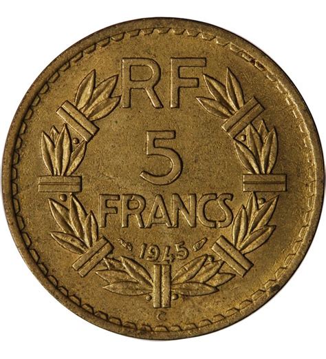 LAVRILLIER 5 FRANCS BRONZE ALU 1945 C Bronze Aluminium TTB