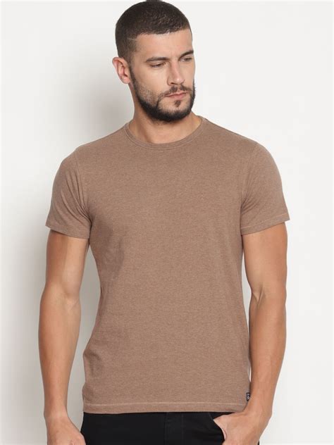 Brown Crew Neck T Shirt For Sale Mens Brown Melange Crew Neck T Shirt Steenbok