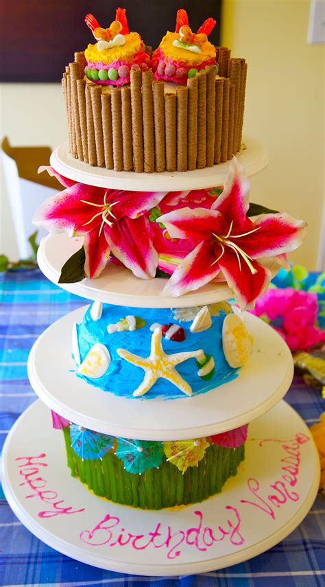 TIki Hawaiian Style Birthday Cake I Made Out Of Cake Frosting And