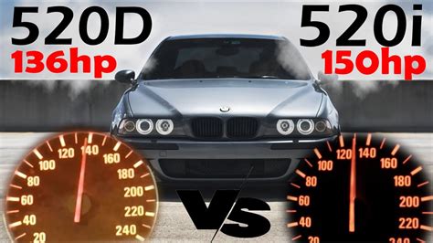 Bmw E39 520d 136hp Vs 520i 150hp Acceleration Test 0 180 Km H Youtube