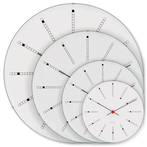 Arne Jacobsen Bankers Wall Clock 4 Size Options FjØrn Scandinavian