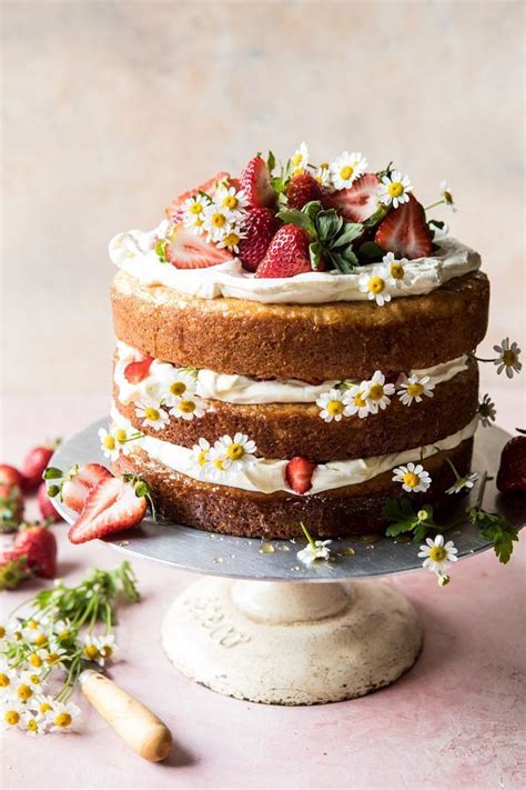 Strawberry Chamomile Naked Cake Receita Bolos Decorados Simples