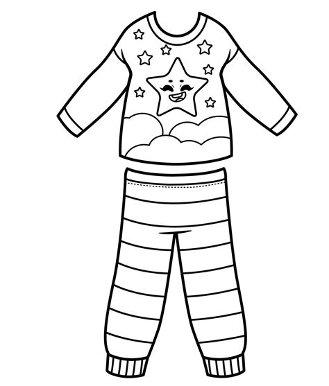 Pijama Para Niño Con Contorno De Estrellas Para Colorear Sobre Fondo