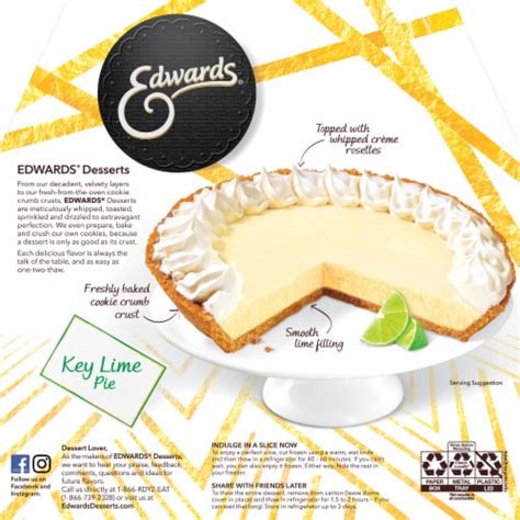 Edwards Premium Frozen Desserts Key Lime Pie Oz Smiths Food