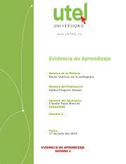 Bases Te Ricas De La Pedagog A Evidencia Semana P Docx Evidencia