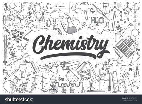 Hand drawn chemistry doodle set Lettering Chemistry 站酷海洛 正版图片 视频 字体