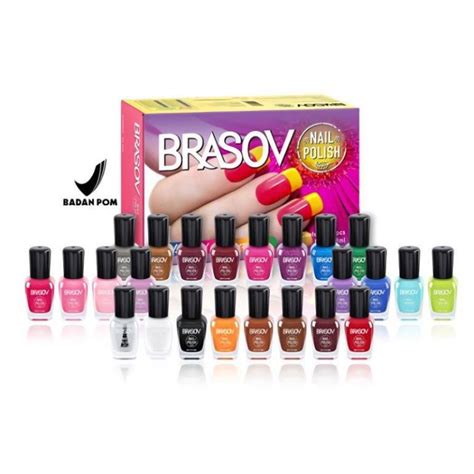 BPOM BRASOV NAIL POLISH Orted Colours Kutek Warna Mix Campur Nude Dan Glitter Lazada