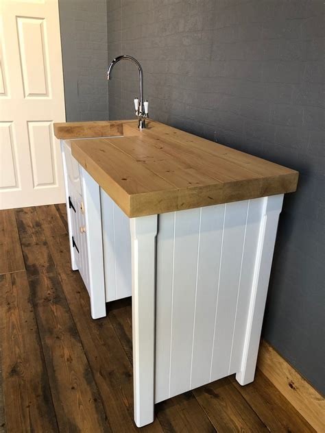 Baby Belfast Butler Sink Unit With One Appliance Gap Chunky Pine