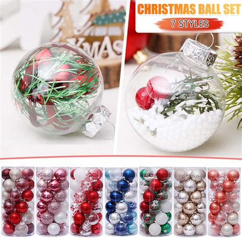 30pcs Christmas Balls Assorted Pack Thickened Shatterproof Sphere Electroplated Xmas Tree