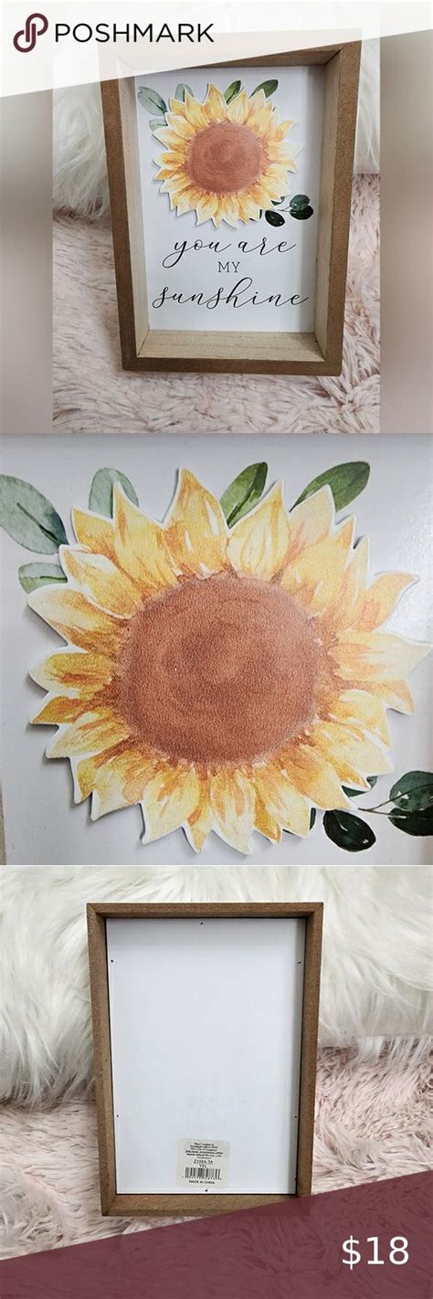 NWT You Are My Sunshine Wood Sign W Sunflower Overlay Overlays