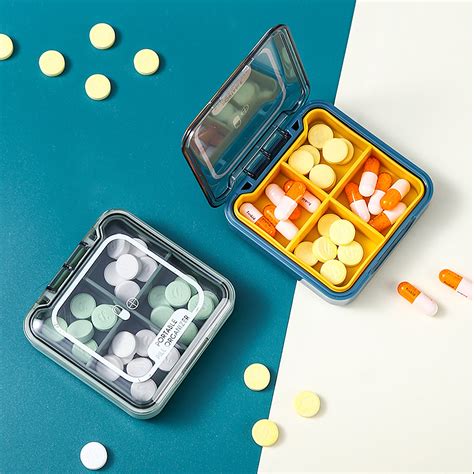 Portable Dispensing Mini Pill Box Color Transparent Pill Box Etsy