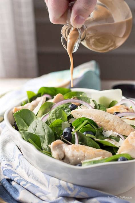 The Low Carb Diabetic Chicken Spinach Blueberry Salad With Parmesan