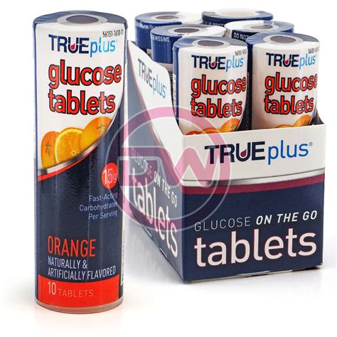 Trueplus Glucose Tablets Orange 10 Ct Pack Of 6