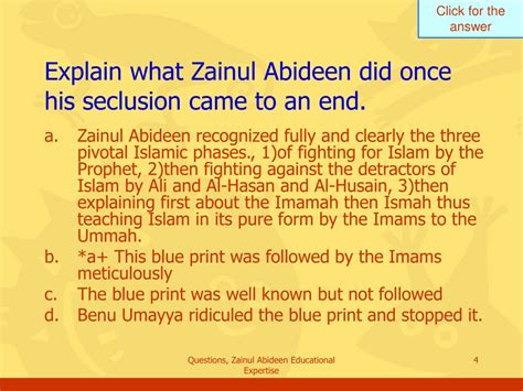 Ppt Questions About Zainul Abideen Powerpoint Presentation Free