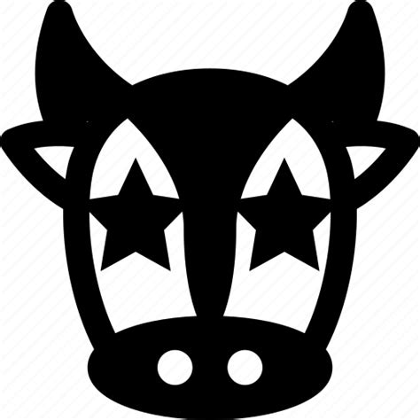 Cow Star Struck Emoticons Animal Icon Download On Iconfinder