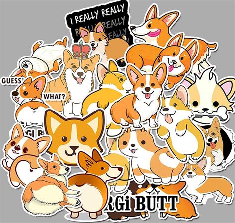 Waterproof Sticker Corgi Sticker Cute Corgi Sticker Cute Etsy