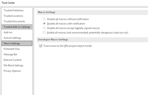 Excel How To Enable Trust Access To The Vba Project Object Model