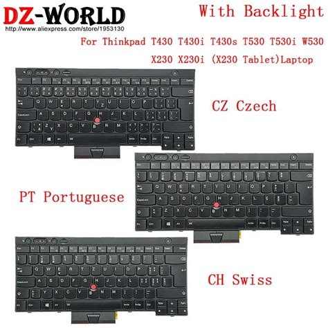 Ch suíço pt português cz tcheco backlit teclado para lenovo thinkpad