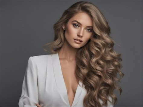 Premium AI Image Soft Sensuality Photo Shoot With A Deep Blonde Beauty With Dark Grey Background