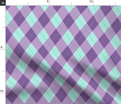 Mint Green And Purple Argyle Pattern3 Fabric Spoonflower