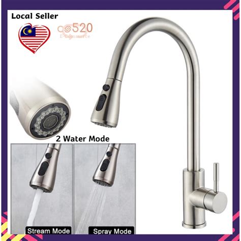 Upgraded Sus Kitchen Faucet Pull Out Mixer Tap Nickel Hot Cold Kitchen Faucet Style Spray