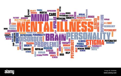 Mental Illness Word Cloud Concept Mental Health Sign Stock Photo Alamy