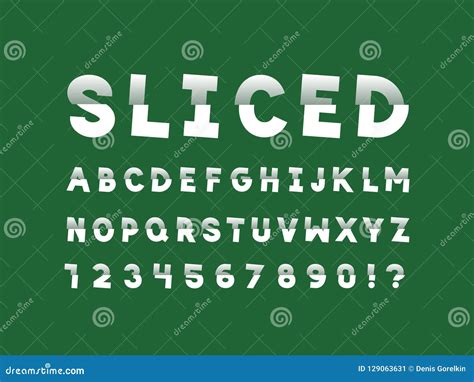 Sliced Font Vector Alphabet Stock Vector Illustration Of Headline