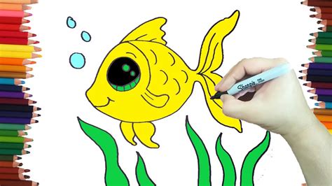 Como Dibujar UN PEZ KAWAII LINDO Paso A Paso Y MUY FACIL Dibujos Para