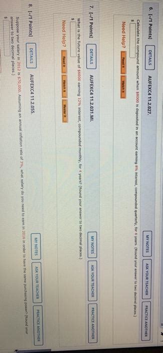 Solved Points Details Aufexc My Notes Ask Chegg