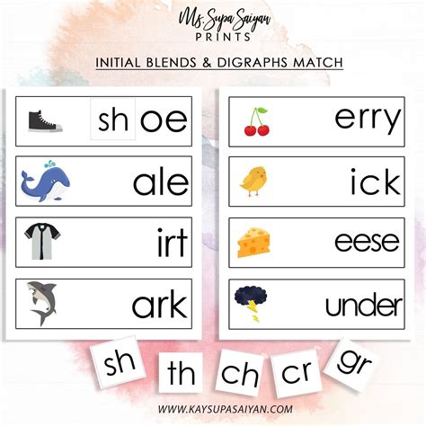 This Initial Consonant Blends And Beginning Sounds Match Printable Is A