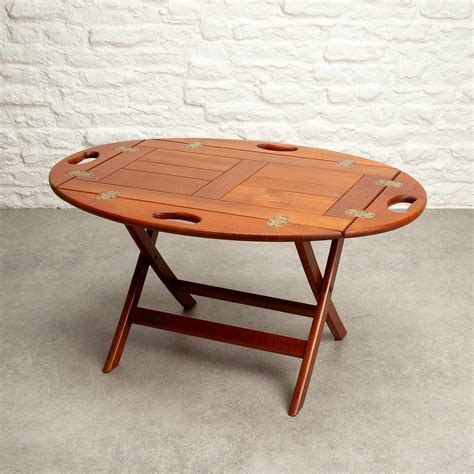 Folding Butlers Tray Table In Solid Teak By Trip Trap Denmark 208666