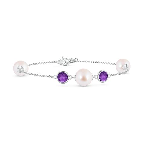 Akoya Cultured Pearl And Amethyst Bracelet Pearl Wise