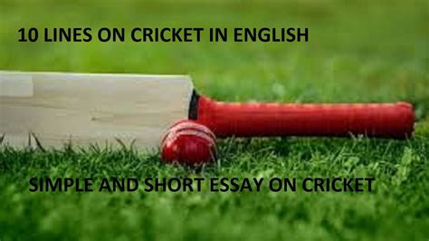 10 LINES ON CRICKET IN ENGLISH SIMPLE ESSAY ON MY FAVOURITE GAME