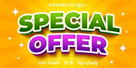 Efecto De Texto De Oferta Especial Vector Premium