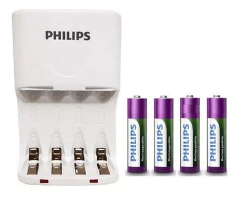 Kit Carregador De Pilhas Aa E Aaa Bivolt Philips Original