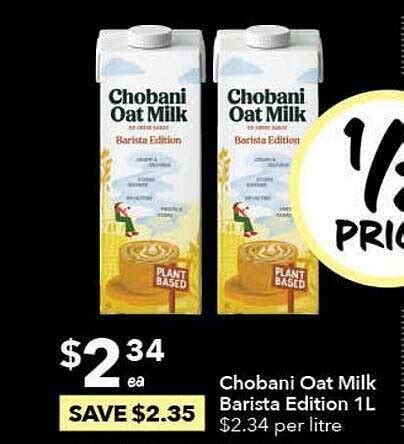 Chobani Oat Milk Barista Dition L Offer At Ritchies