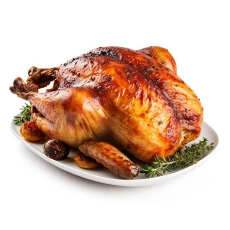 Premium AI Image Roasted Chicken On Isolated White Background