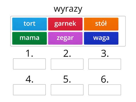 Ułóż wyrazy w kolejności alfabetycznej Ustaw w kolejności