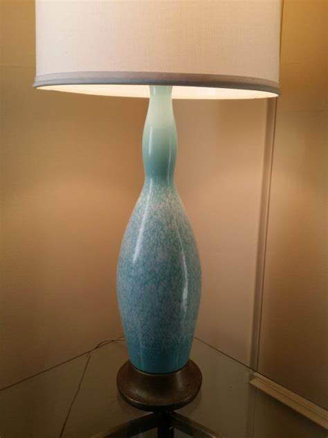 Vintage Mid Century Modern Lamp Turquoise Cobalt Blue Ceramic Etsy