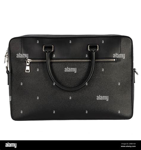 Black Leather Briefcase With Handles Stock Photo Alamy