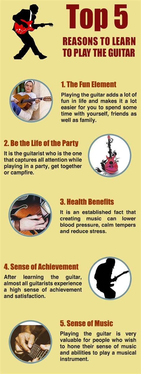 Top 5 Reasons To Learn How To Play The Guitar Infographic